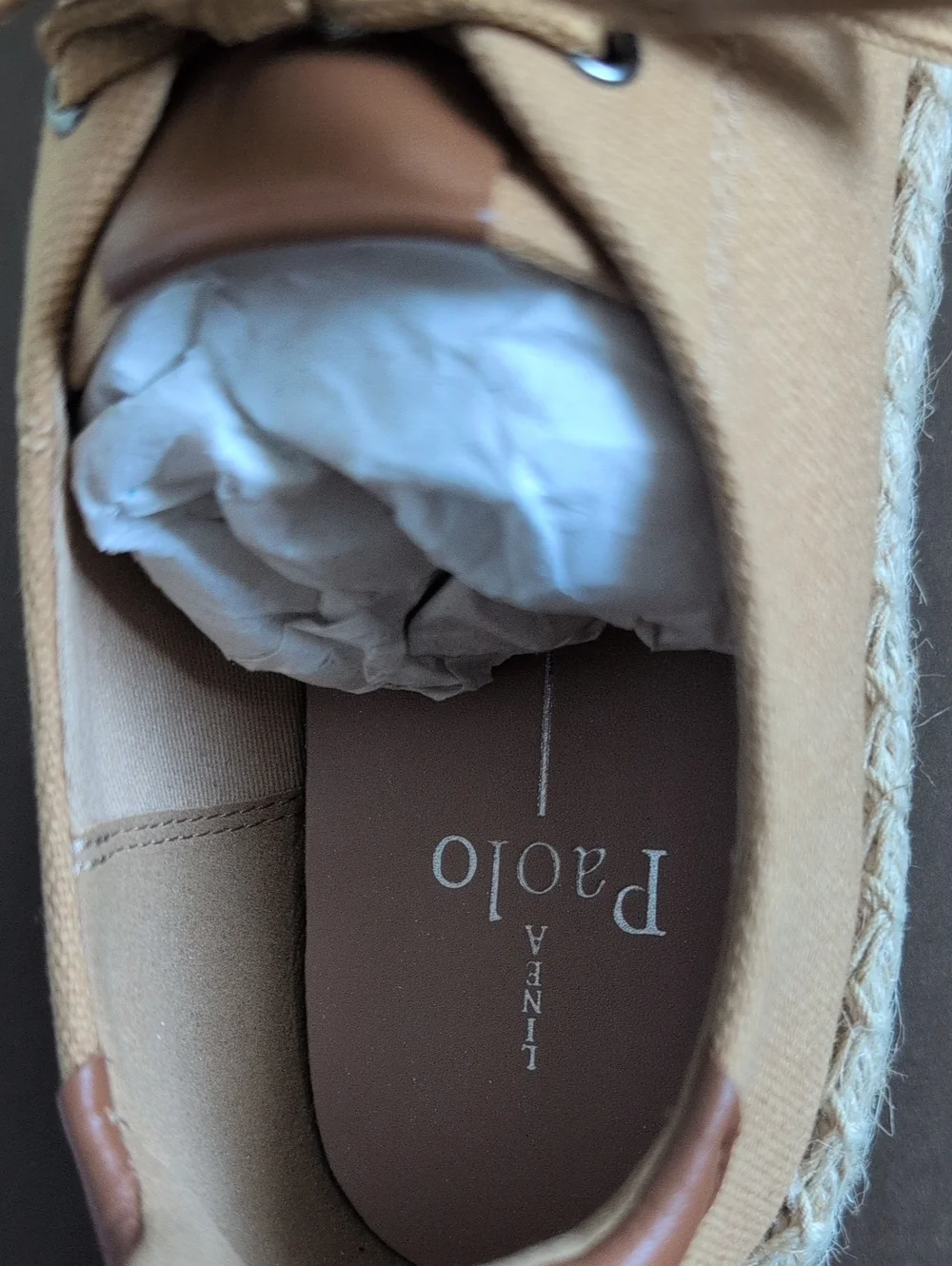 Paolo Casual Espadrille Sneaker in Tan and Cream